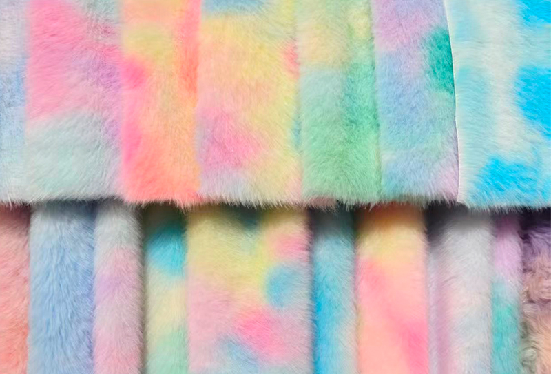 500GSM European minkkiprintti sateenkaarenvärinen tekominkkikangas 500GSM European minkkiprintti sateenkaarenvärinen tekominkkikangas